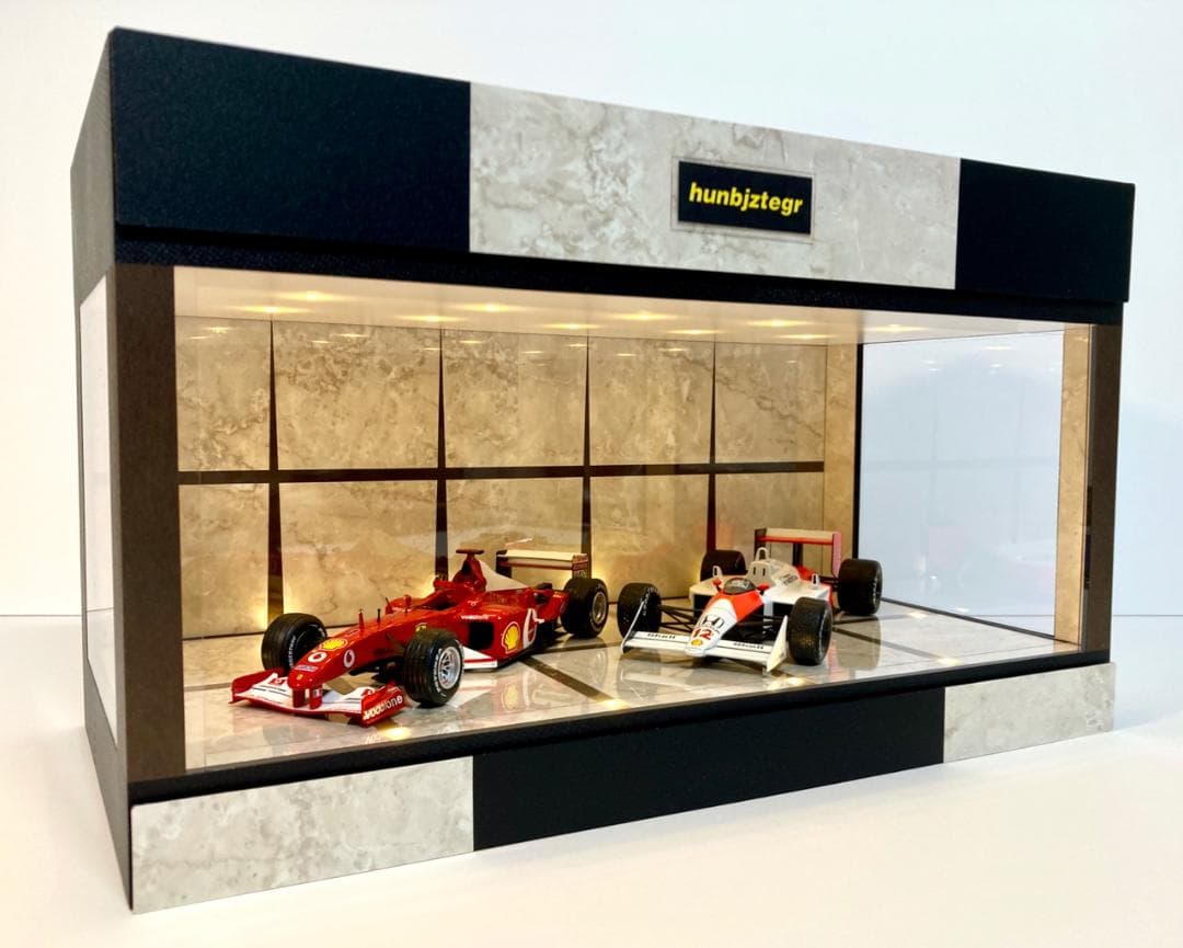 1/18展示可・ベージュ大理石・ディスプレーBOX/ LED20灯・ネオジオラマ