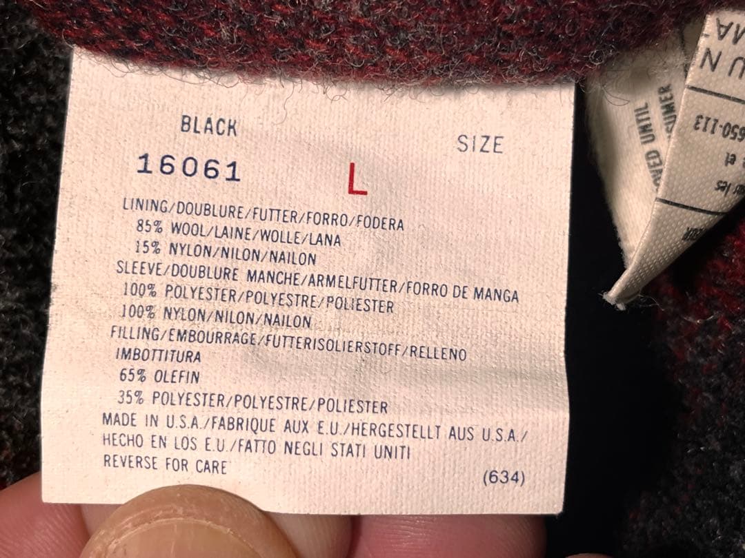 COMOLI 元ネタ　Woolrich 襟レザー　カバーオール ブラック　USA