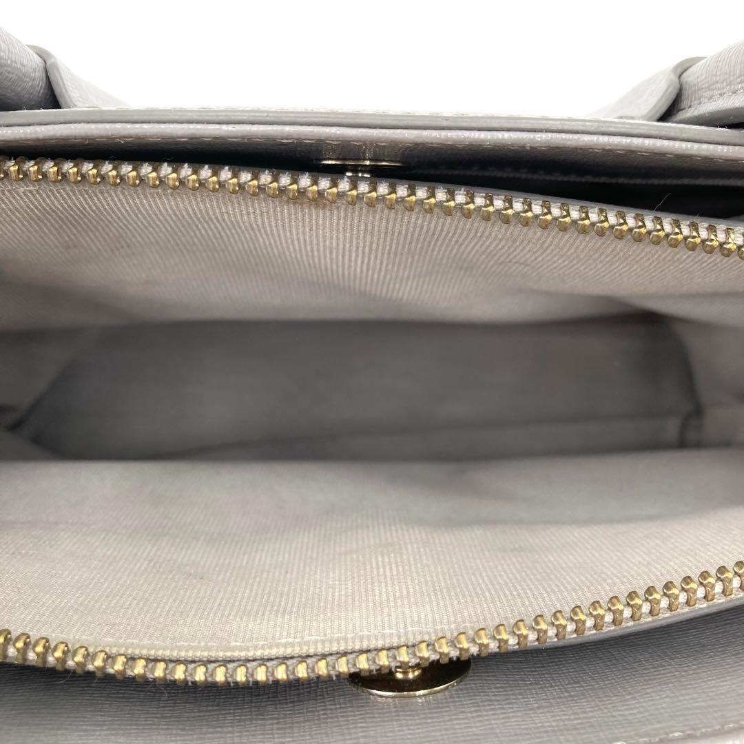 美品✨FURLA フルラ テッサ 2way ハンドバッグ レザー グレー