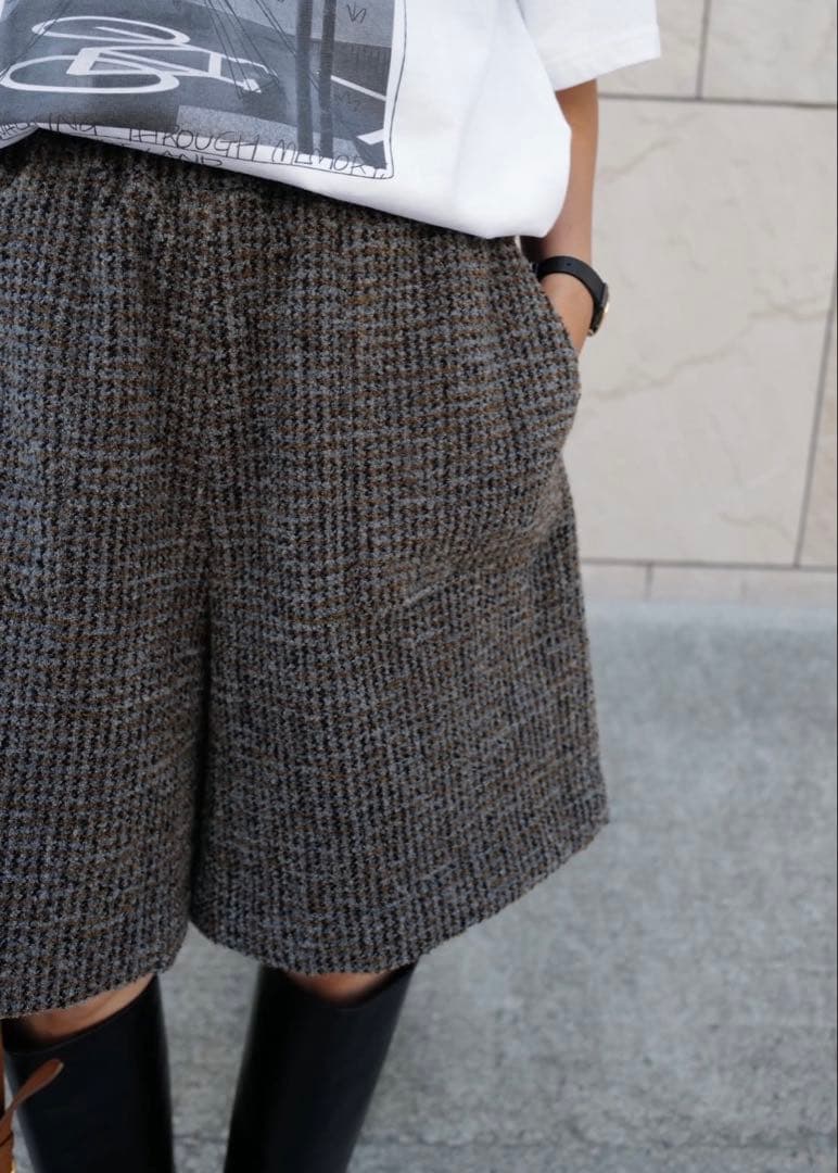 マチャット　machatt ウールショートパンツ　チェック　LONG