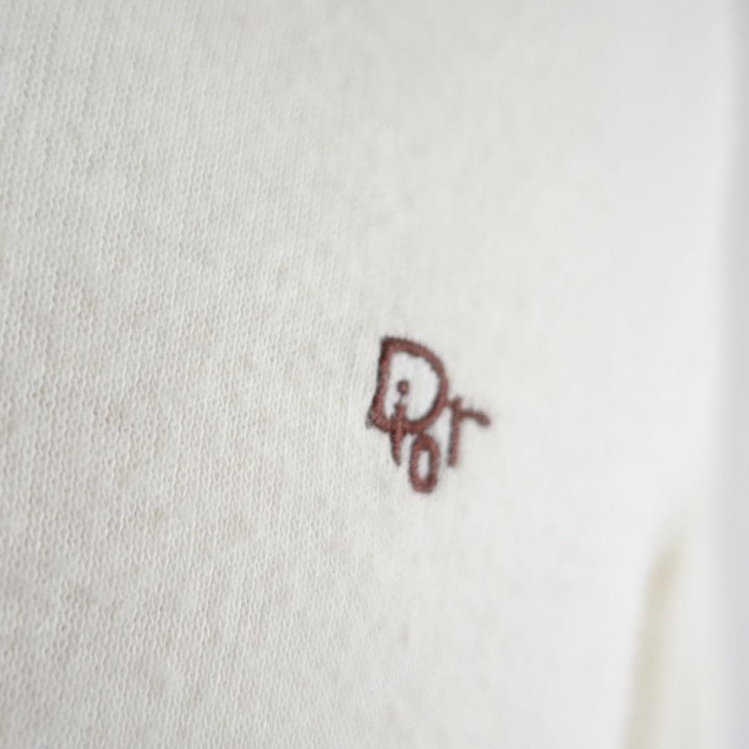 1980s Christian Dior ウールニットポロシャツ　クリーム　M