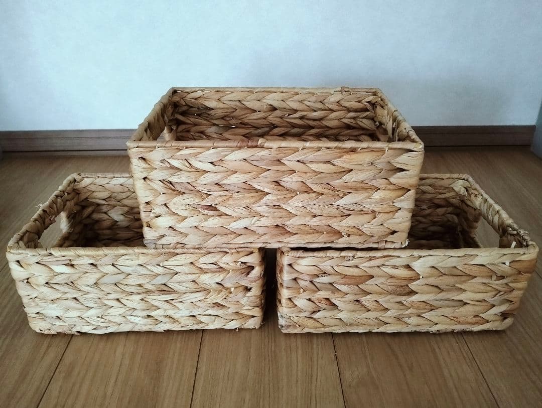 無印良品 ニトリ 10個組ラタンバスケット　長方形　角型　ウォーターヒヤシンス