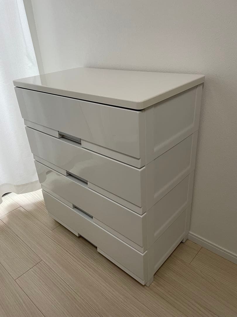 【送料込み】フィッツプレミアム ホワイト 幅75㎝ 4段 チェスト