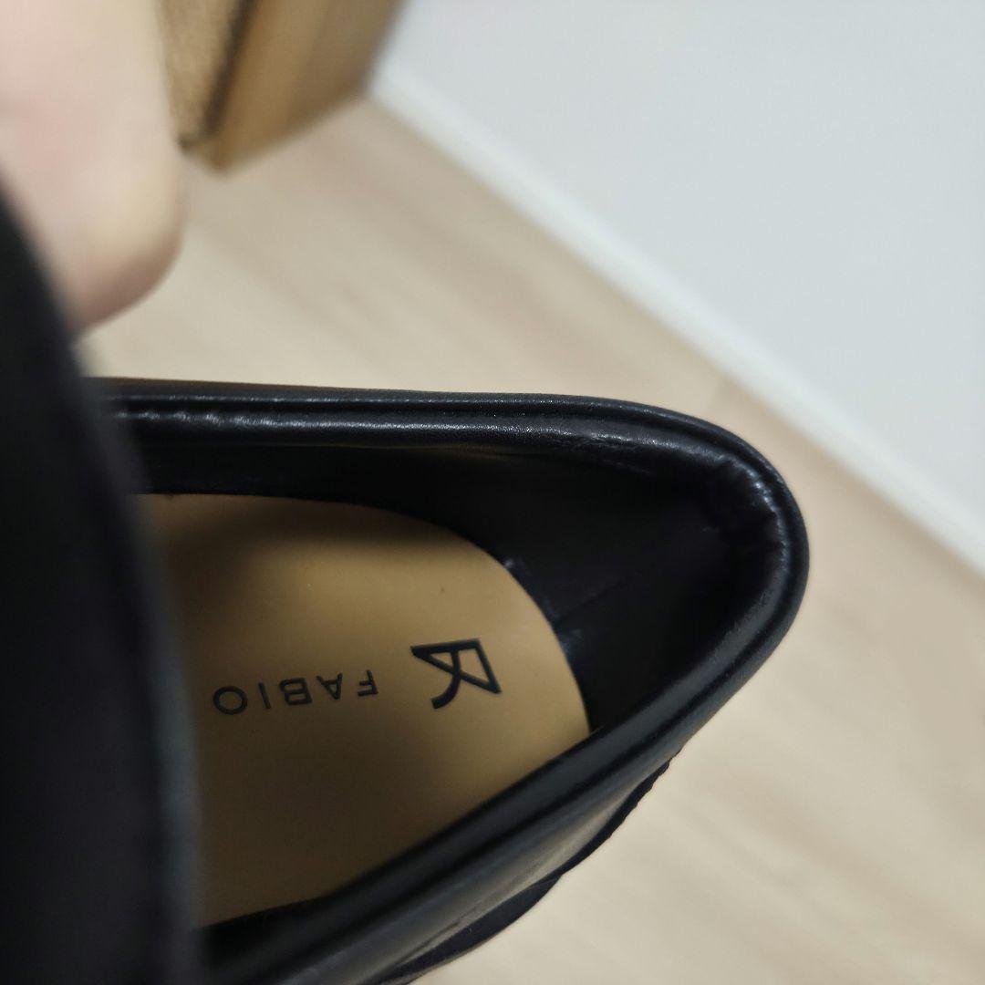 【美品】FABIO RUSCONI　本革　ローファー　厚底　チャンキーヒール　黒