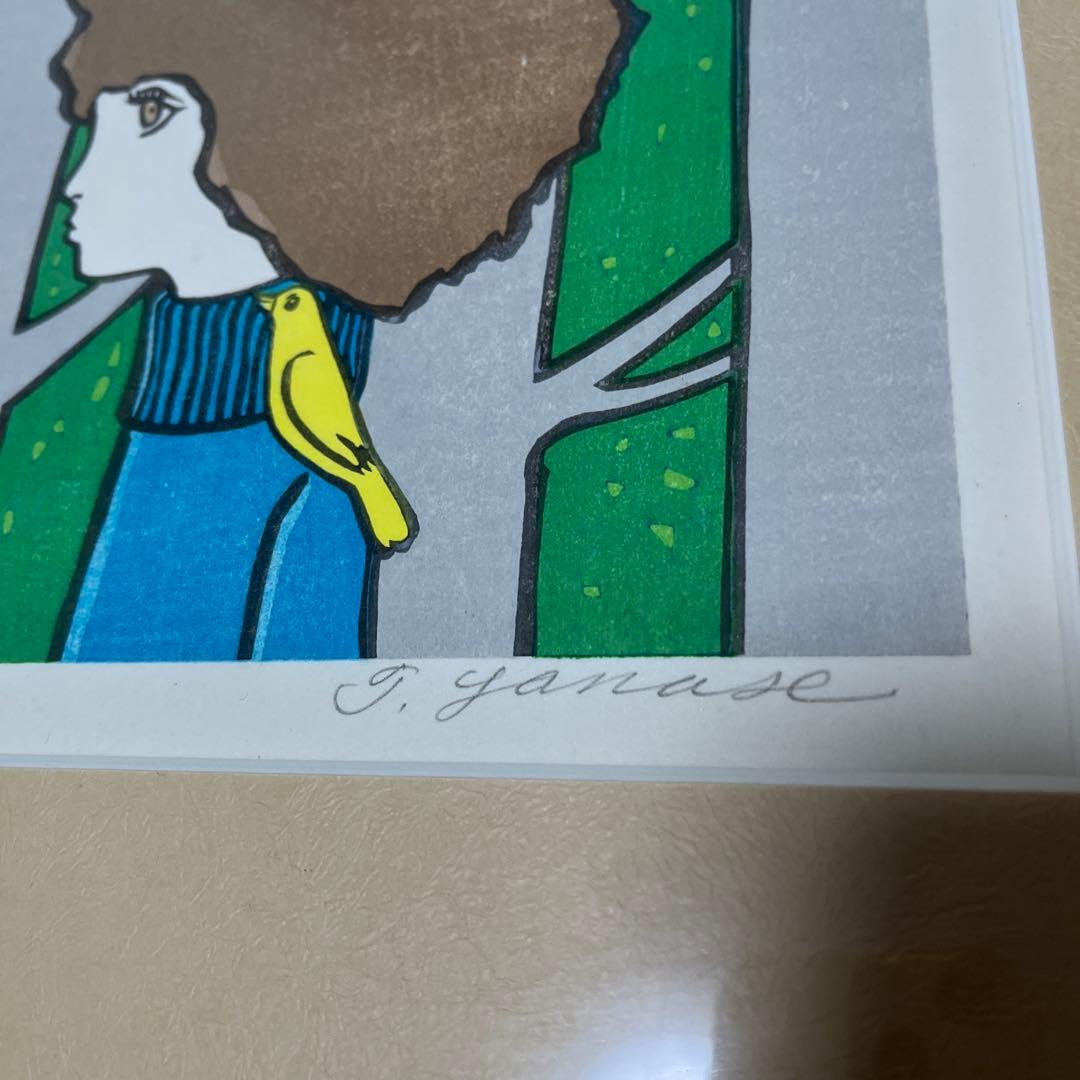 最終値下げ　やなせたかし 小鳥 直筆サイン入り　リトグラフ　版画