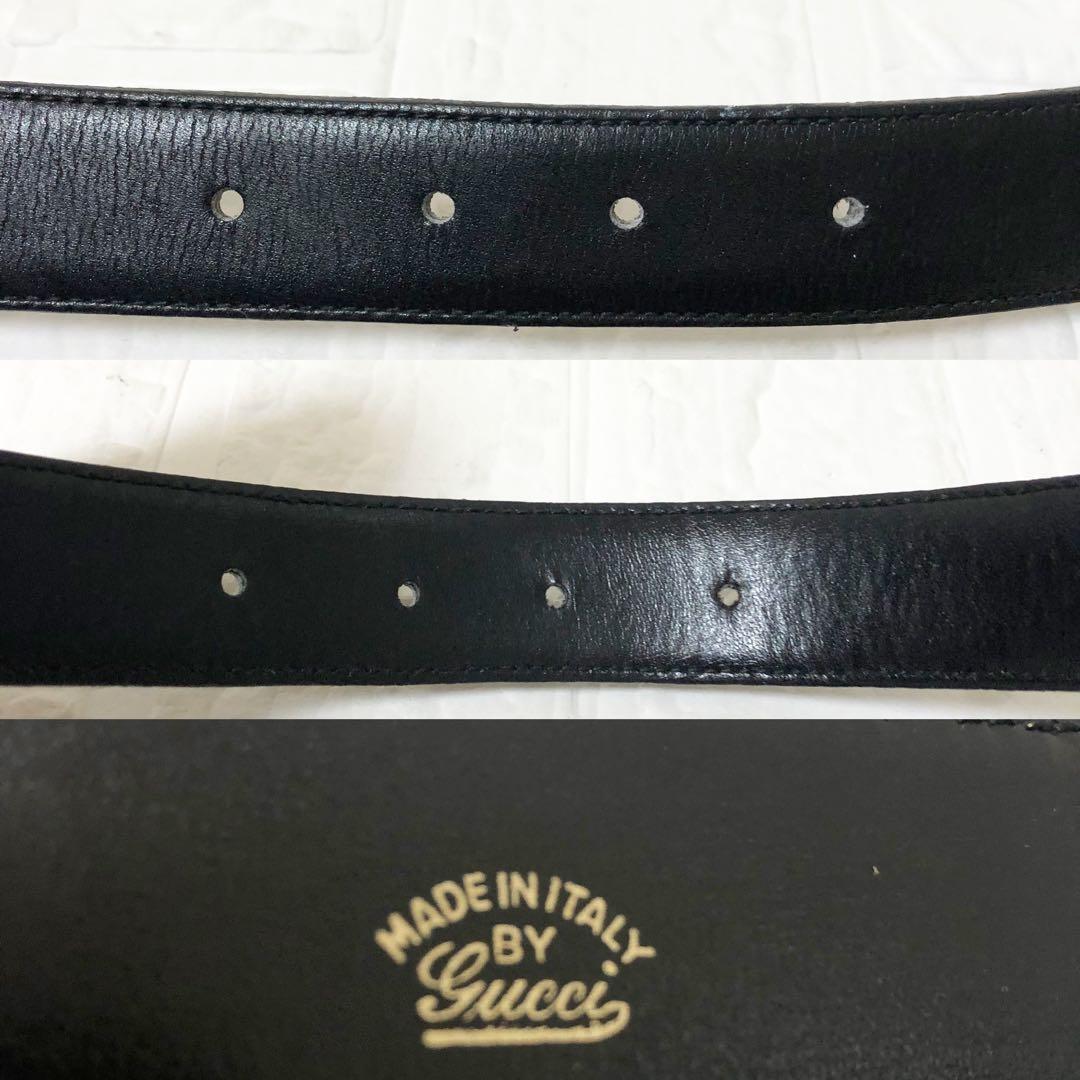 美品　レア　GUCCI ベルト　イルカ　GG バックル　オールドグッチ レザー