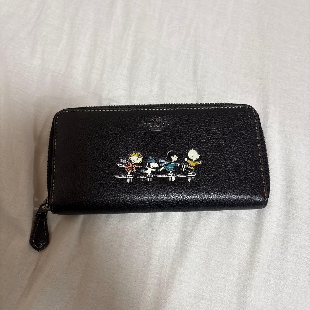 COACH スヌーピー 長財布 ブラック