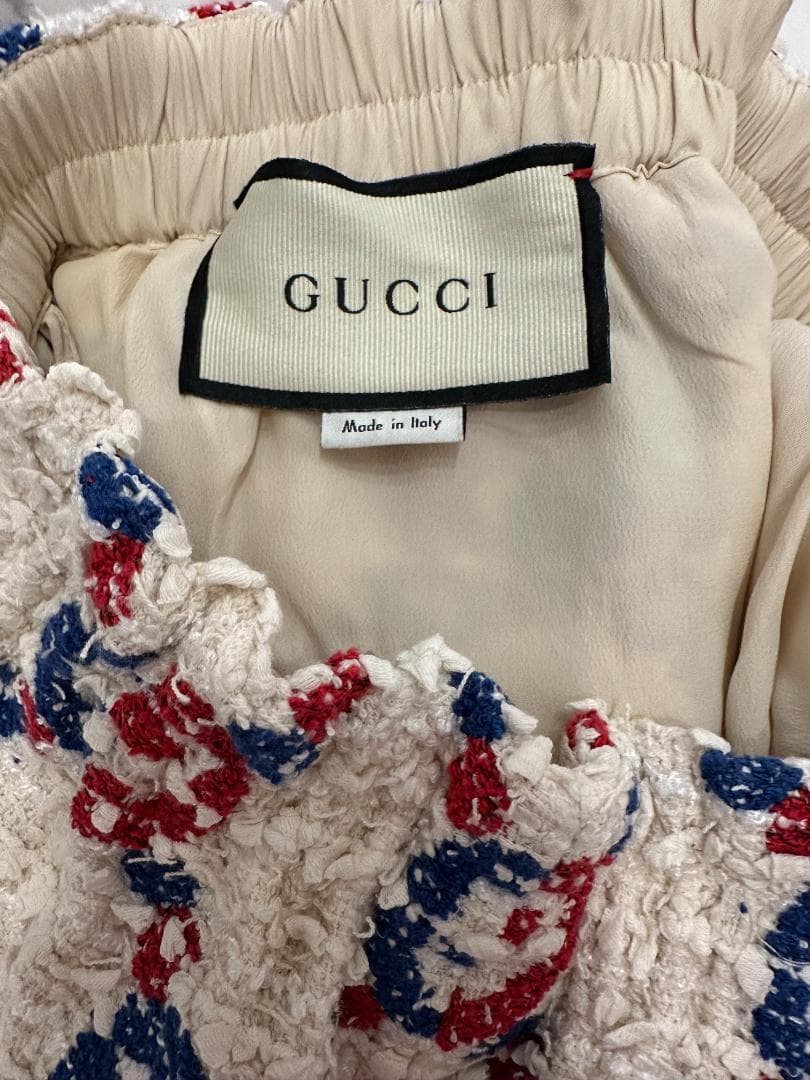 【GUCCI】2019年製 シルヴィ　ツイードショートパンツ 36S　アイボリー