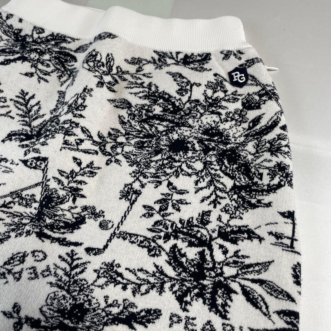 未使用タグ付き　パーリーゲイツ　ニット　セットアップ　タートルネック　花柄　総柄