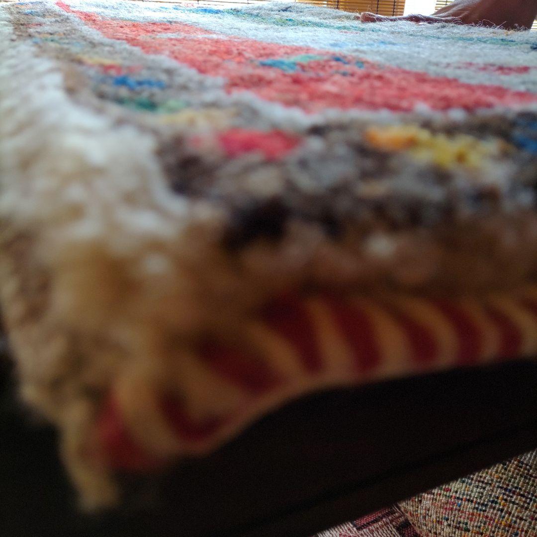 ギャッベ 148×64 イラン 幅広 廊下 草木染 玄関マット 手紬 手織り