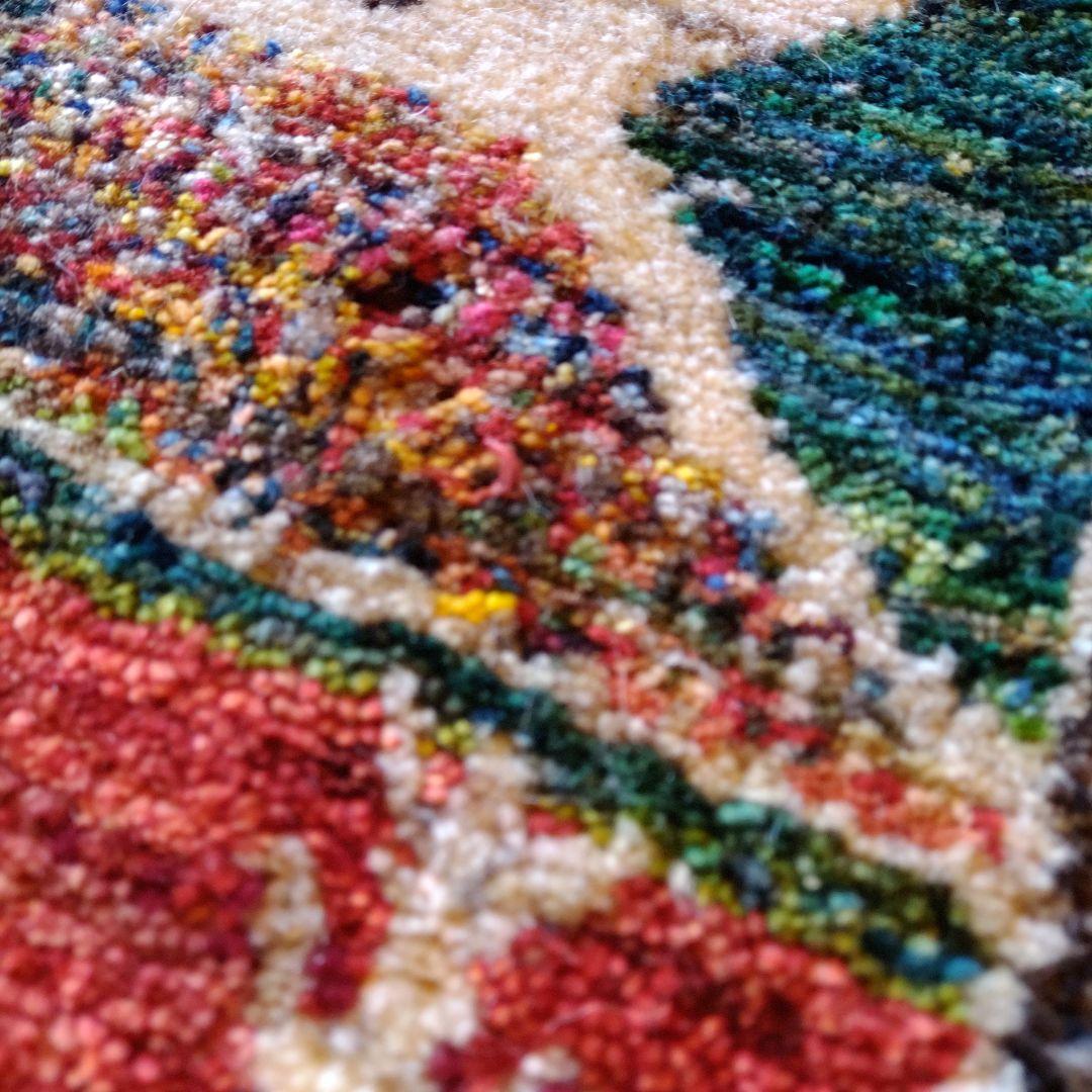 ギャッベ 148×64 イラン 幅広 廊下 草木染 玄関マット 手紬 手織り