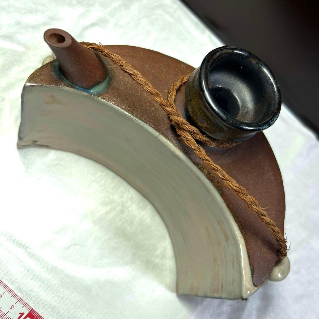 やちむん　宮城三成作　抱き瓶　壺屋焼　約20cm