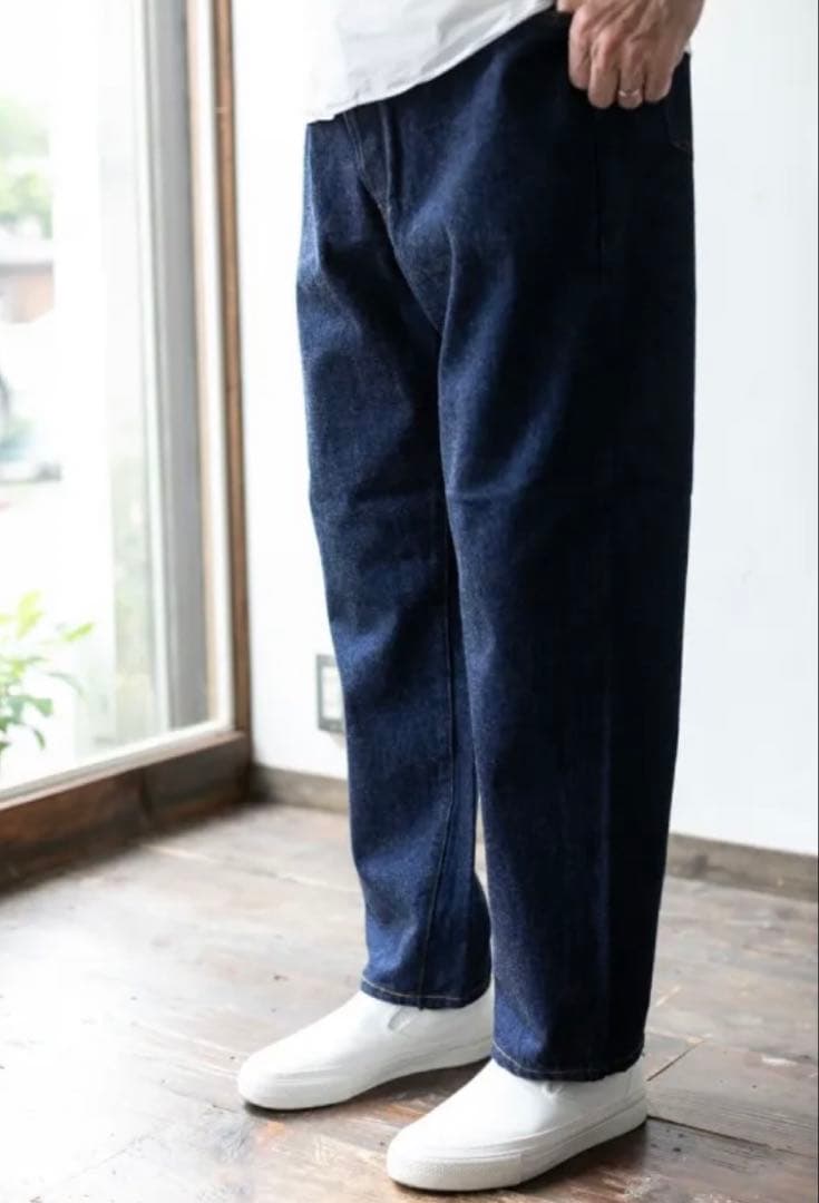 YAECA ワイドテーパードデニムパンツ 32 ヤエカ 色落ちなし 美品 M