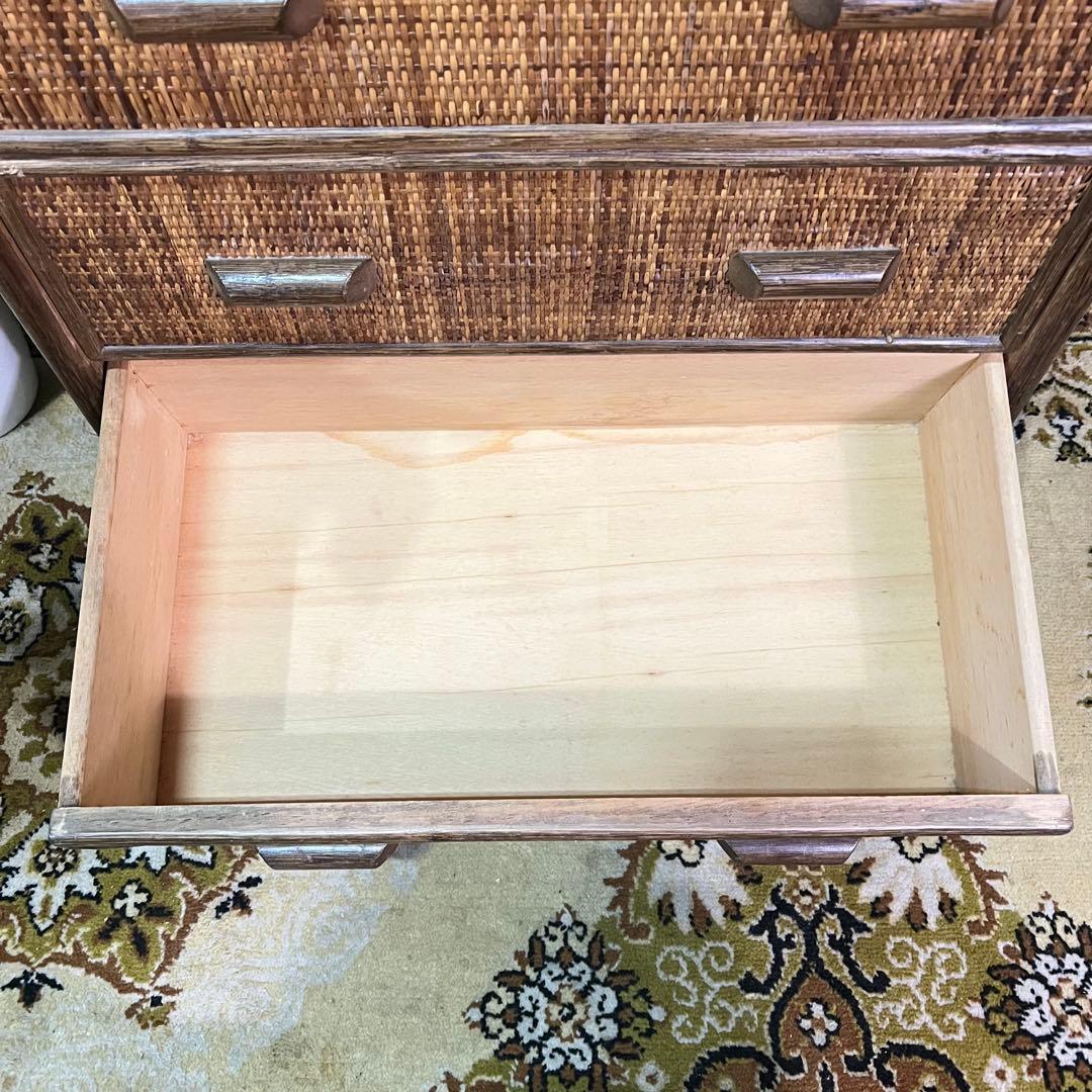 やっち★꧁籐家具꧂ラタン 5段チェスト 箪笥 タンス たんす 昭和レトロ