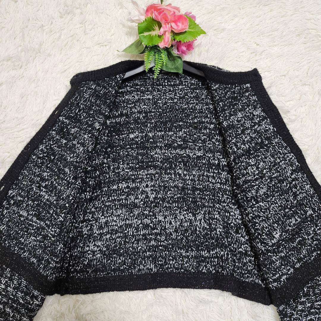 アルアバイル　フリゼツイーディクルーニットジャケット　ノーカラー　金ボタン　2