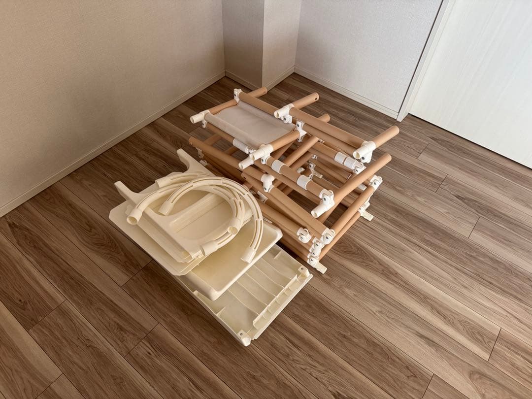 野中製作所　折りたたみ可、室内ジャングルジムとすべり台　ナチュラル