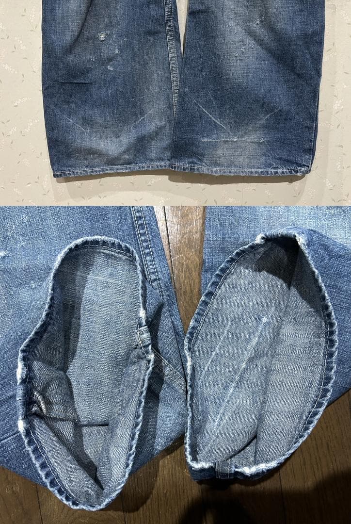 ＊バックボーン BACKBONE ダメージ 汚れ加工 デニム つなぎ S