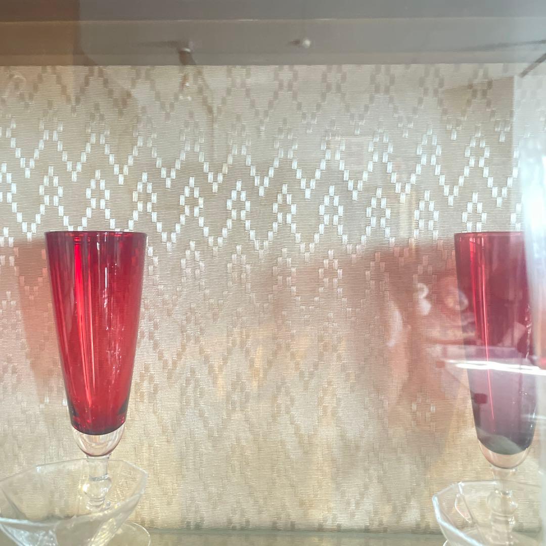 木製円形キャビネット ガラス扉付き