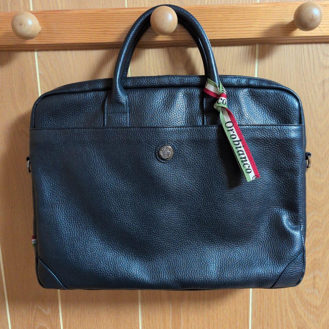 【お値下げ不可】オロビアンコ　ビジネスバッグ　ダークネイビー【未使用に近い】