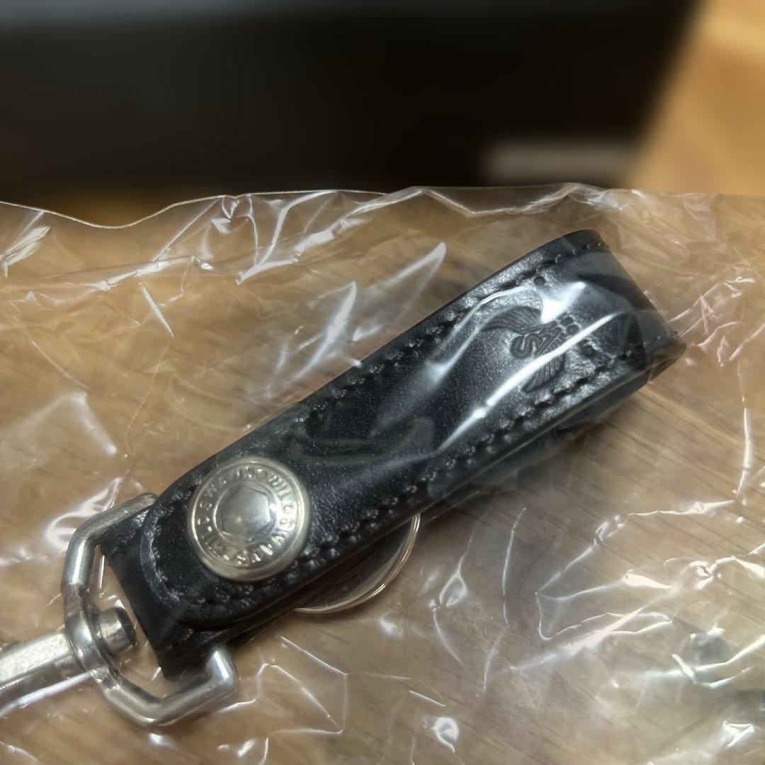 【未使用】WILDSWANS レザーキーホルダー ブラック　サドル