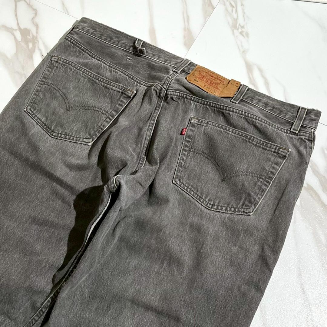 希少 90s　W42　リーバイス501　先染めブラック　デニム　USA製　黒