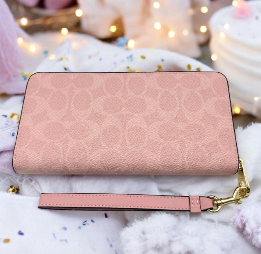 【新品未使用】COACH 長財布パウダーピンク