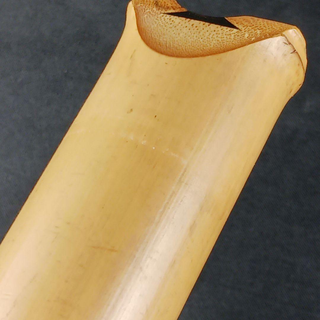 Y3110-5 琴古流 尺八 在銘 銀三線 全長64㎝ 竹製