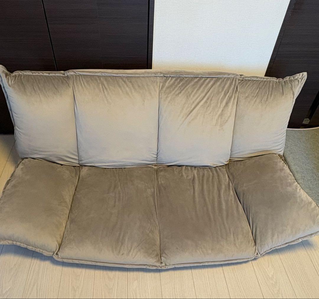 引取限定　LOWYA フロアソファ グレー 美品　2人掛け・3人掛けソファ