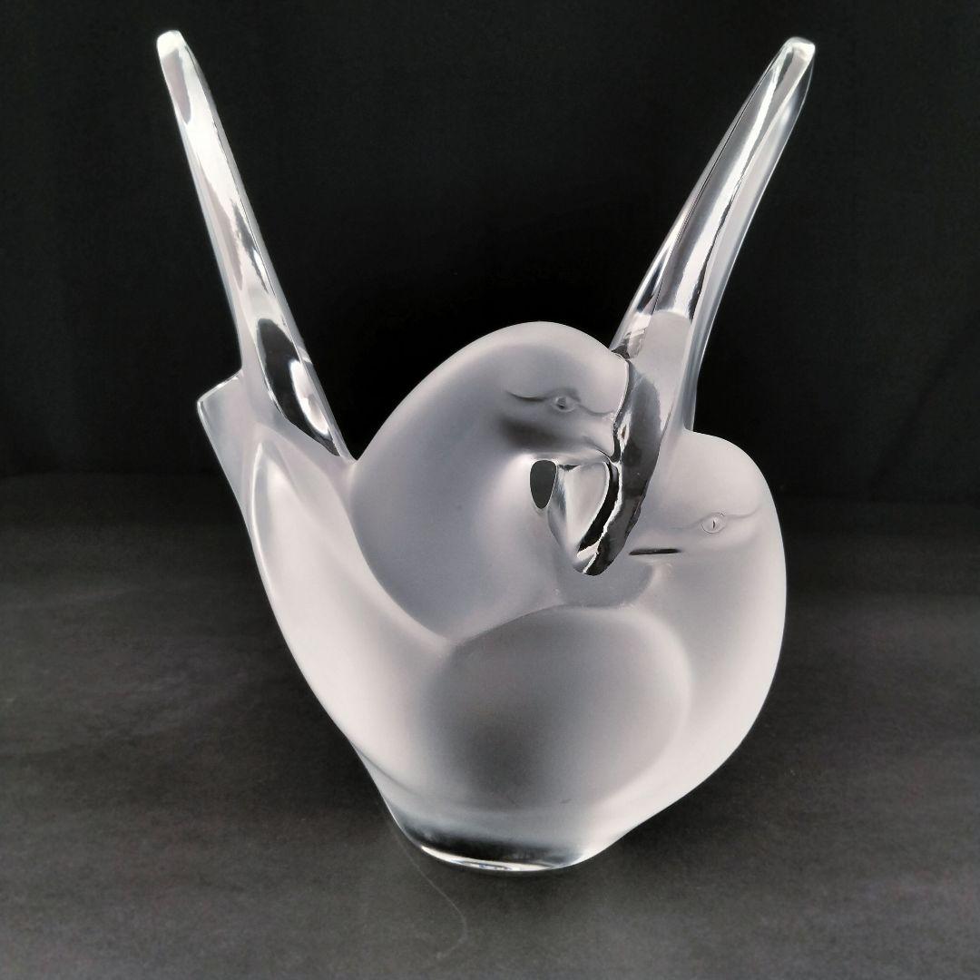 Ｒ145 ラリック シルヴィー フラワーベース 鳥 フロステッド