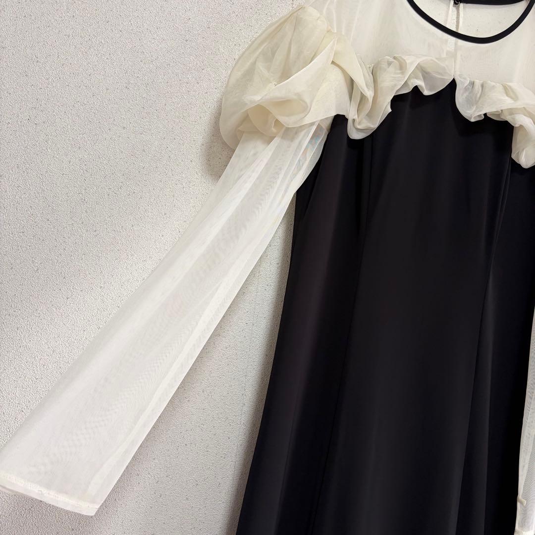 【ANDRESD】frills flare dress Lサイズ black