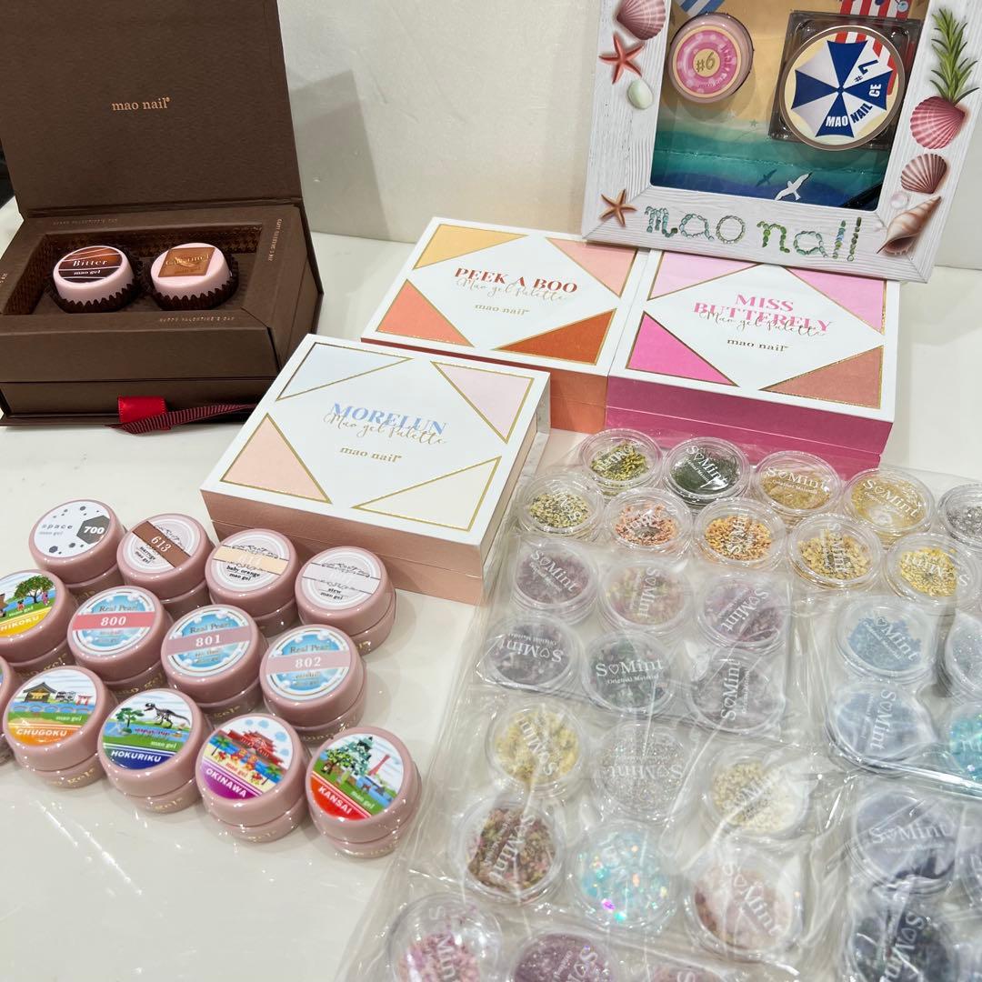 ①mao nail ジェルネイル 限定カラー多数　S Mintドライフラワー