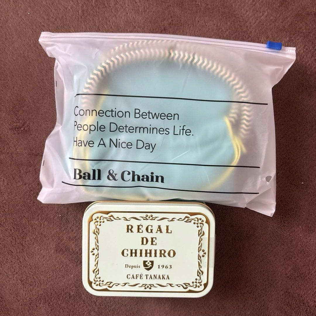 カフェタナカ　ボールアンドチェーン　コラボバッグ　クッキー缶付き　グリーン
