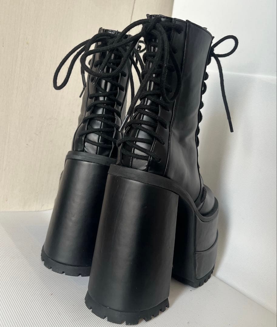 CharlaTedrick【美品】厚底編み上げブーツレースアップブーツゴスロリ