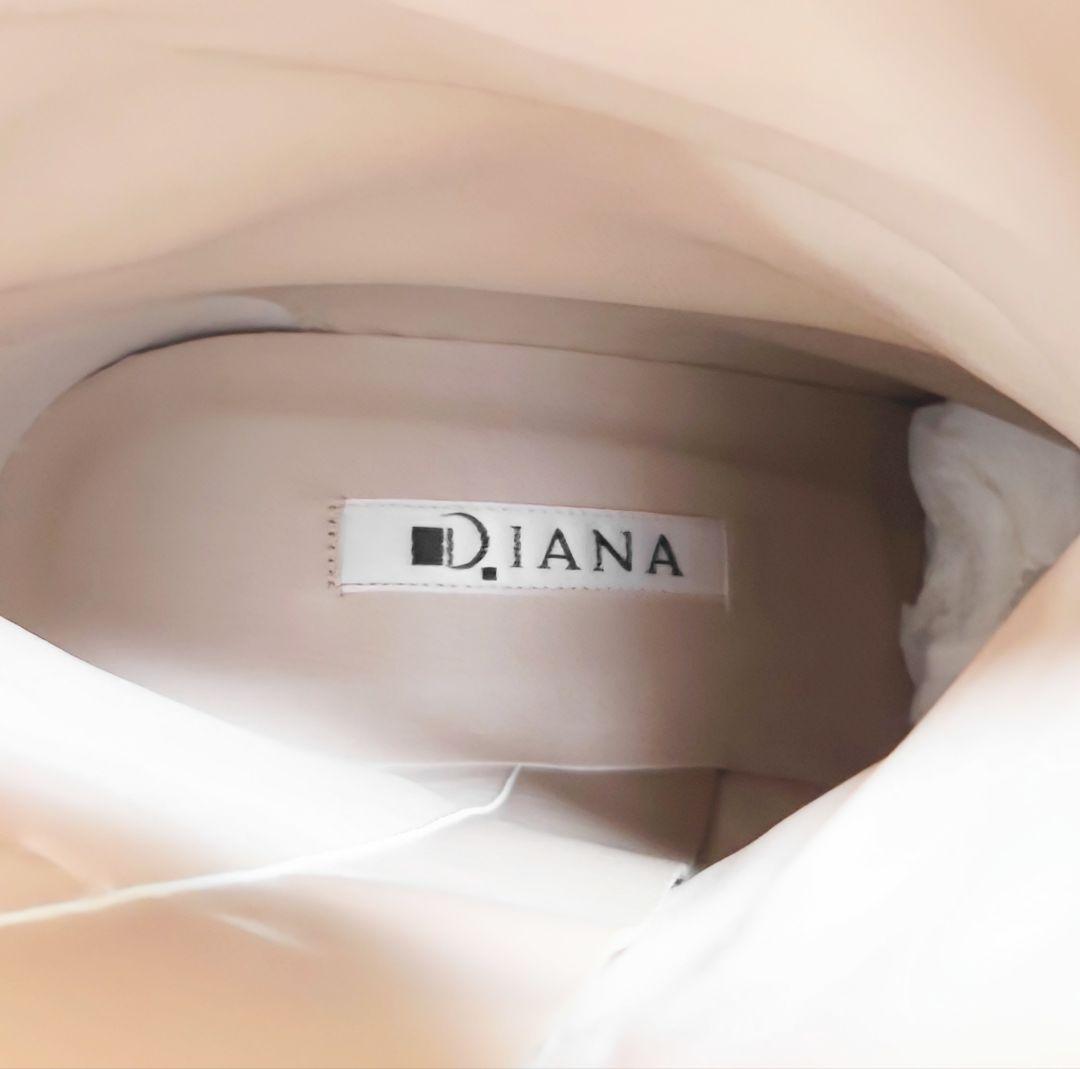 未使用 ダイアナ リボン チャンキーヒール レザー ブーツ サイドジップ 本革