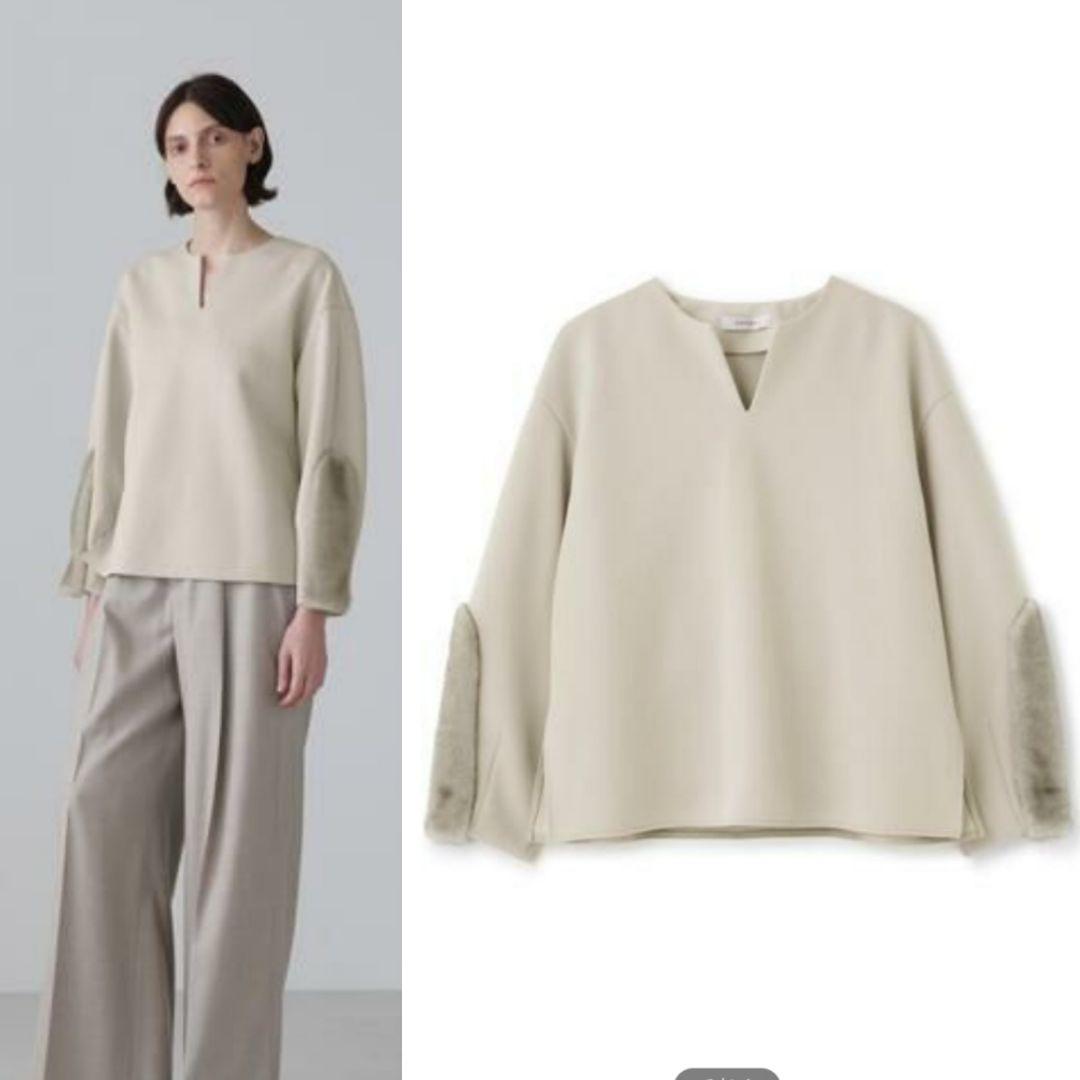 美品●アドーアADORE●フェイクファーラインジャージーカットソールフィル