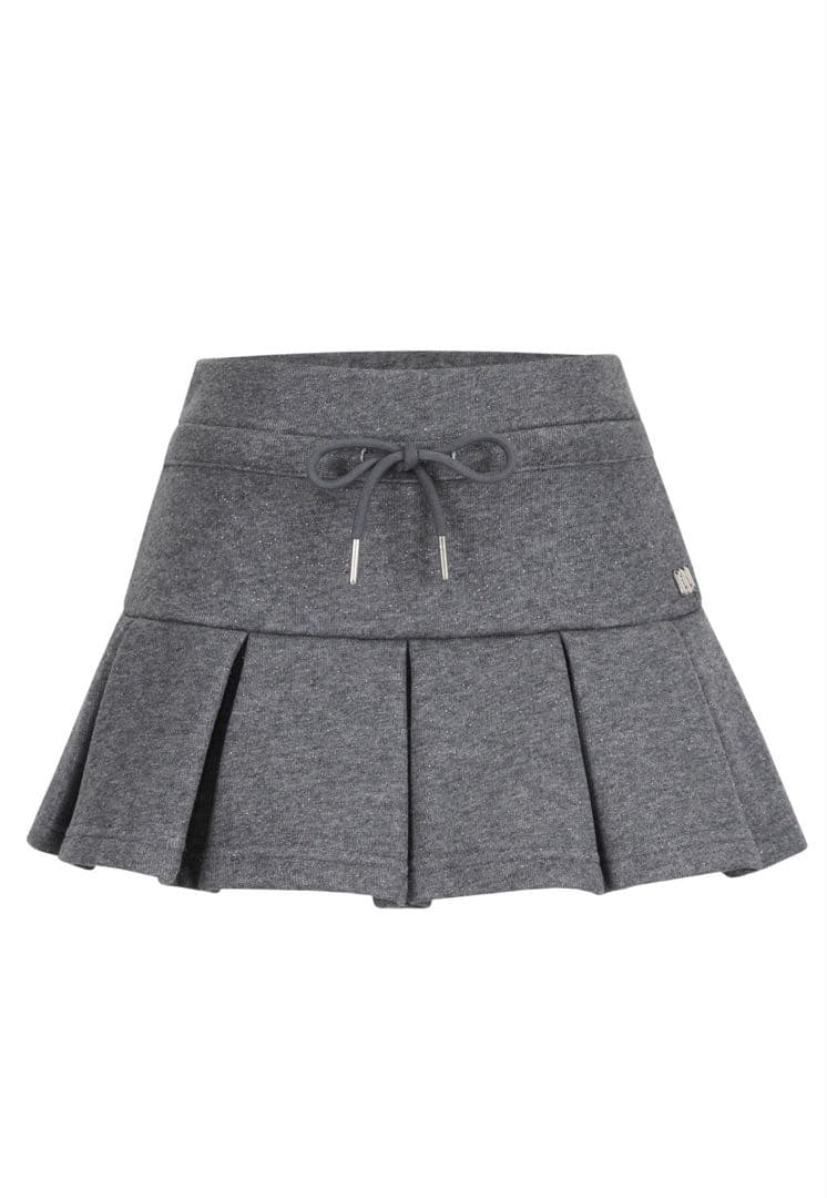 【ANDWANG】 Kirakira box pleats mini skirt