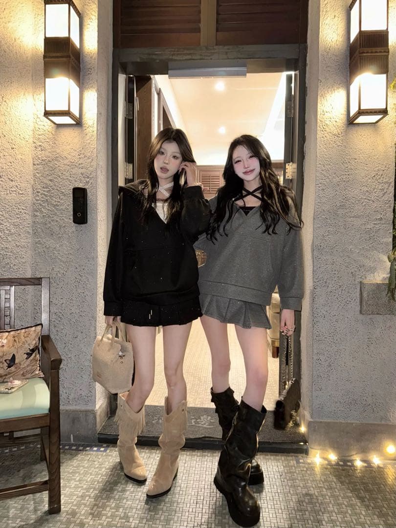 【ANDWANG】 Kirakira box pleats mini skirt