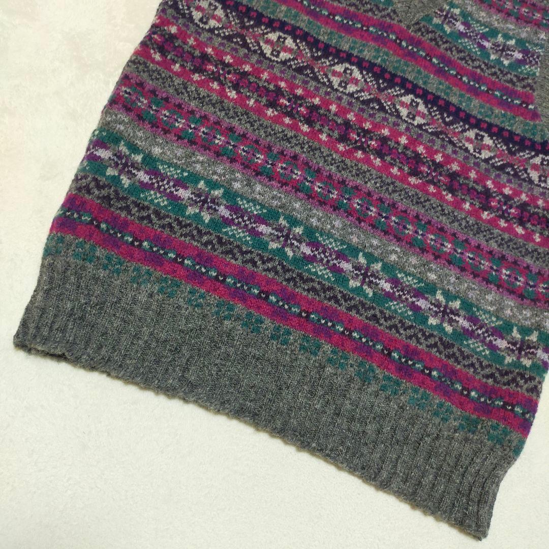 未使用品　Jamieson's　フェアアイル柄　ニットベスト　М