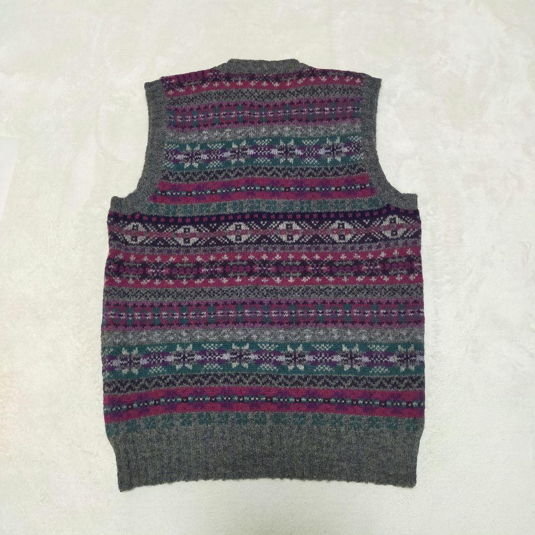 未使用品　Jamieson's　フェアアイル柄　ニットベスト　М