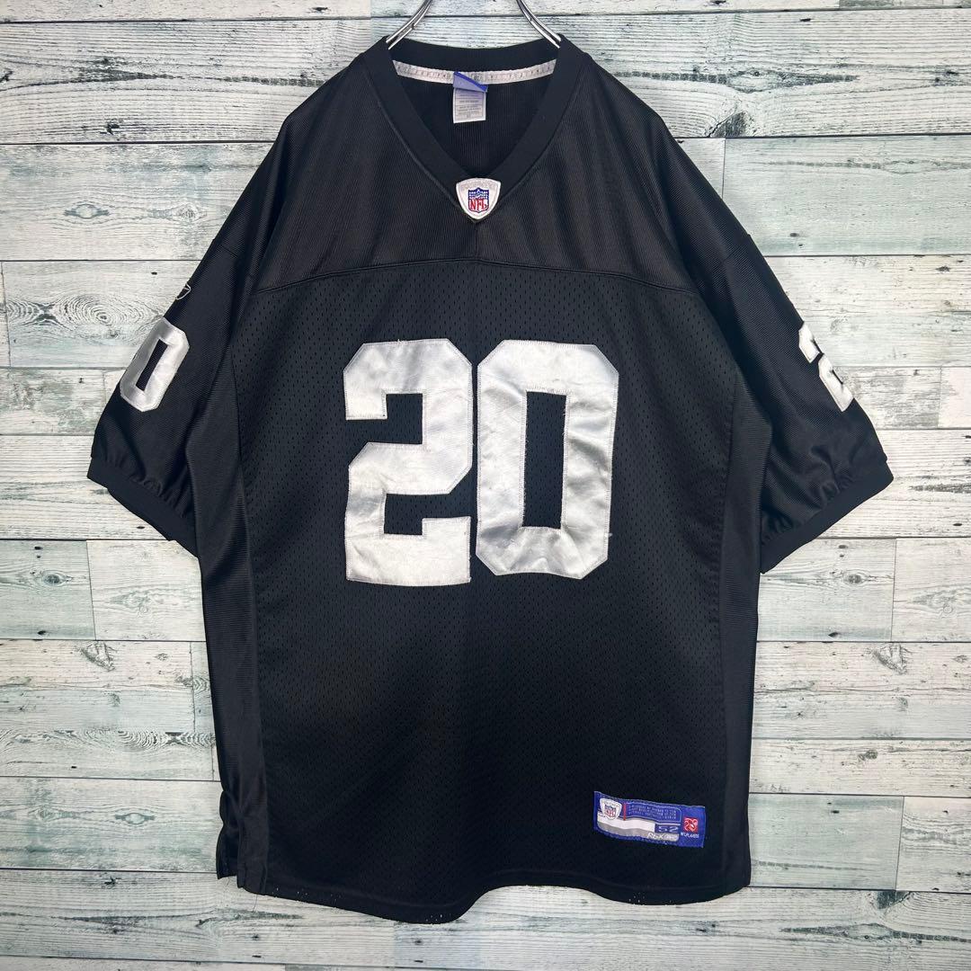 リーボック NFL 全刺繍 レイダース アメフトゲームシャツ XL 5530