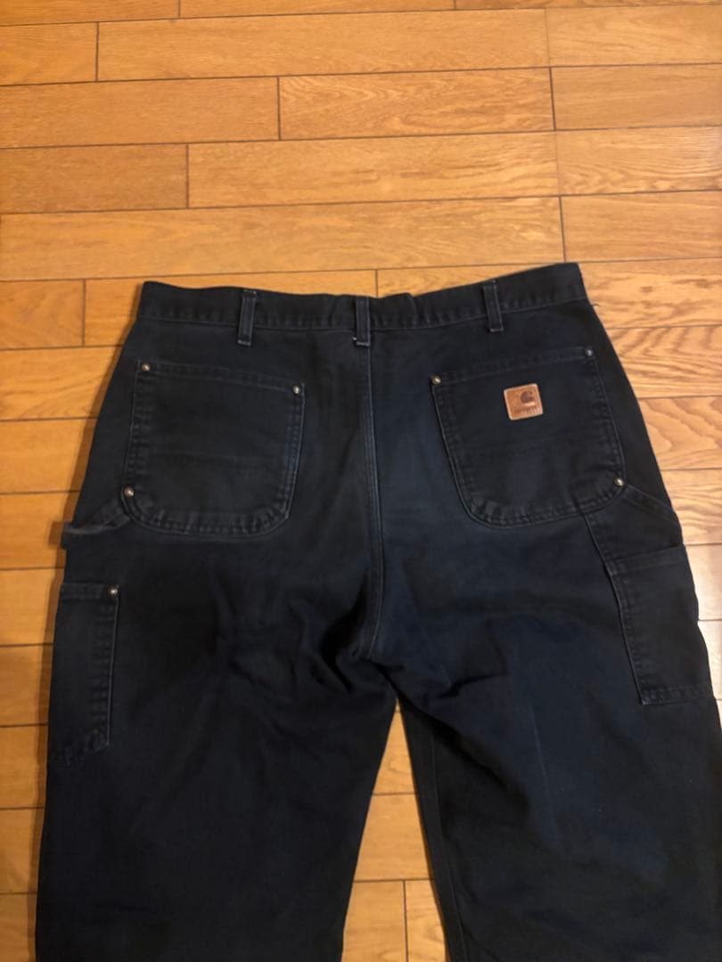 ★カーハート　ダブルニー　36 x 32 ブラック★ 神サイズ