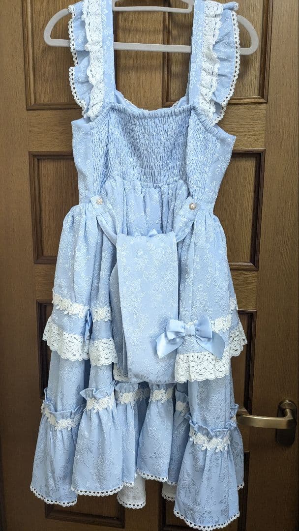 Chalmiere　ブリリアントローズジャンパースカート　サックス