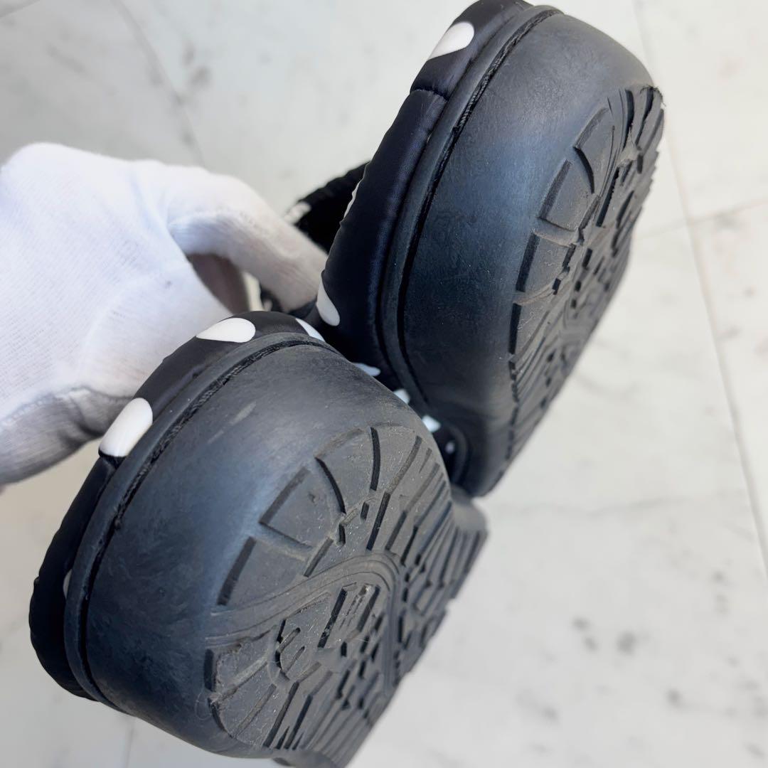 美品✨SUBU スブ ドット柄 スリッパ サンダル 黒×白 収納袋付き