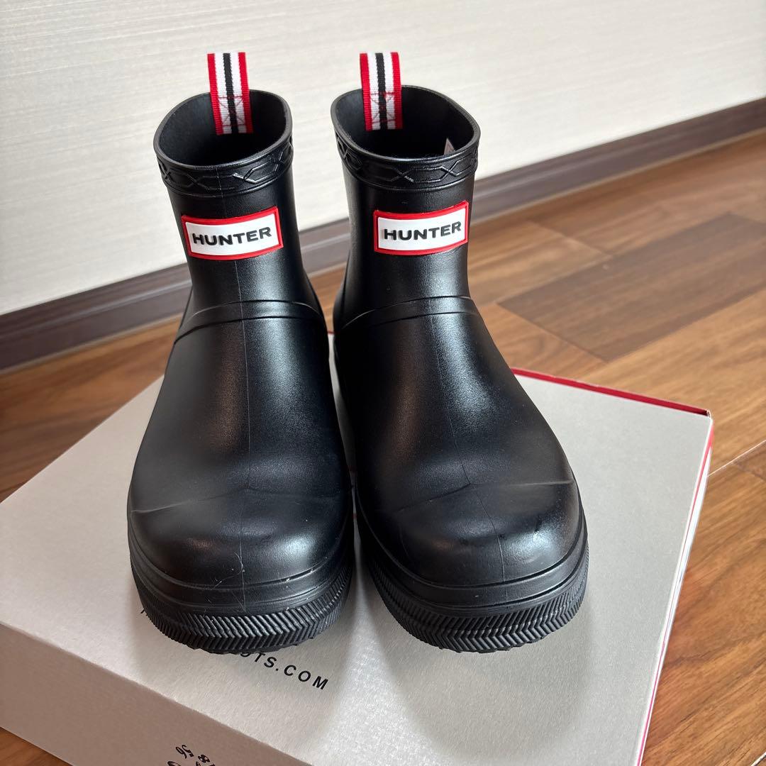 HUNTER ブラック レインブーツ US 7