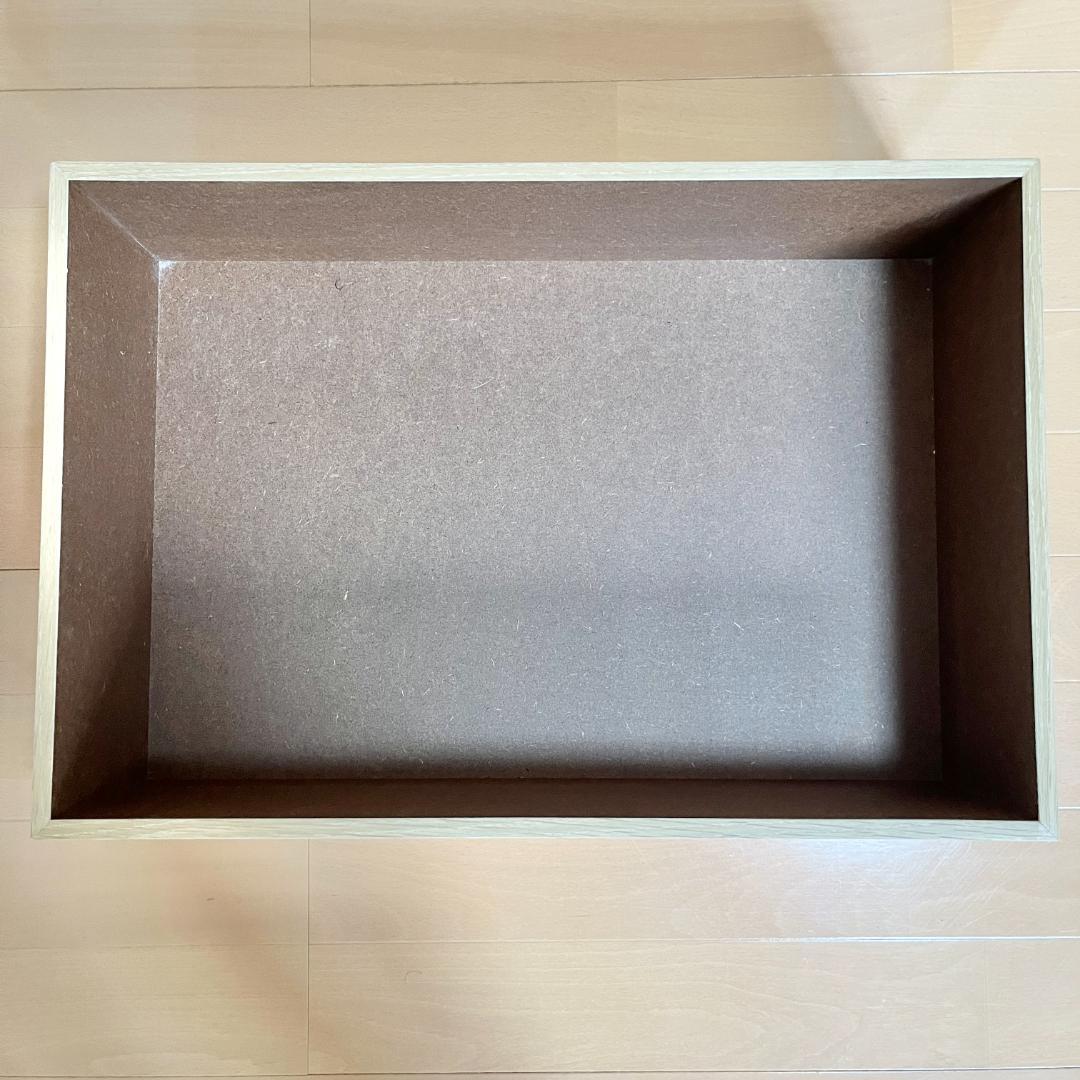 廃盤品　無印良品 ステンレスユニットシェルフ用木製収納ケース 引出式2段 ワイド