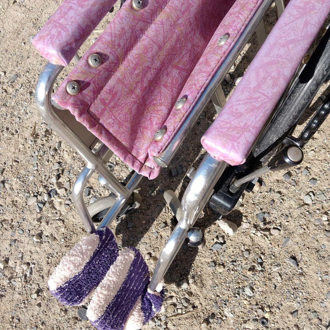自走用車椅子 花柄 ピンク