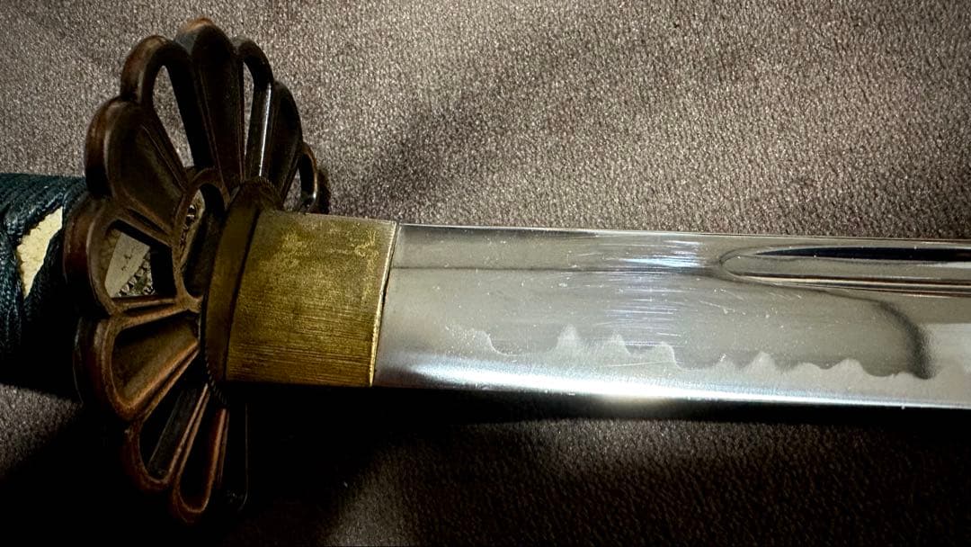 居合練習用 模造刀 居合刀 模擬刀 本鮫柄 日輪刀風菊鍔 互の目仕立て刃文