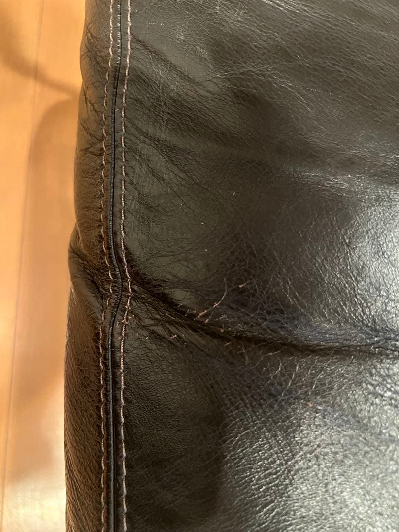 【1/3】moda en casa ダークブラウン レザー コーナーソファ L字