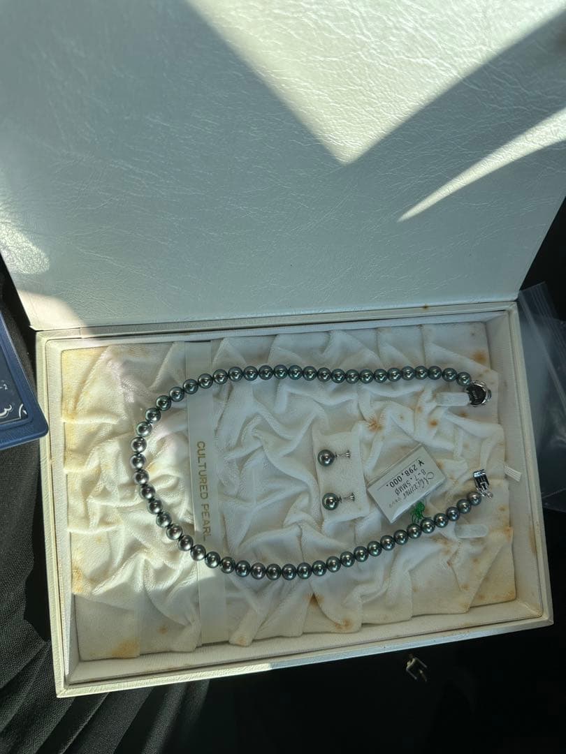 黒いパールネックレス 証明書・保証書付き