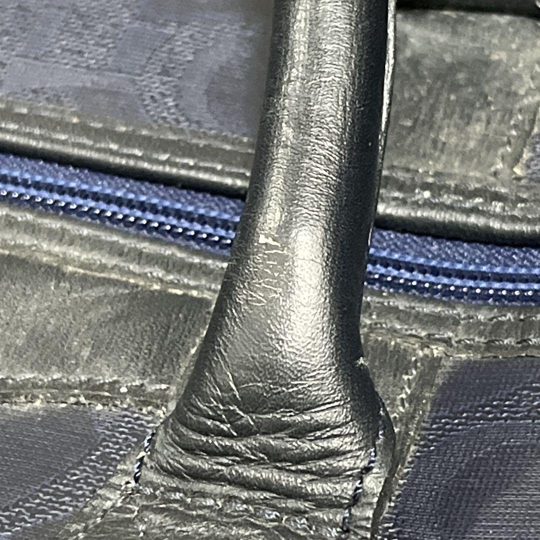 オールド　ディオール　ボストンバッグ　旅行カバン　トロッター　PVCレザー　紺